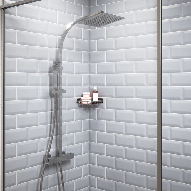 Système de douche de luxe LED carré cascade pluie grand plafond LED pommeau  de douche combiné changement de couleur robinet thermique salle de bain douche  pluie douche : : Outils et Bricolage