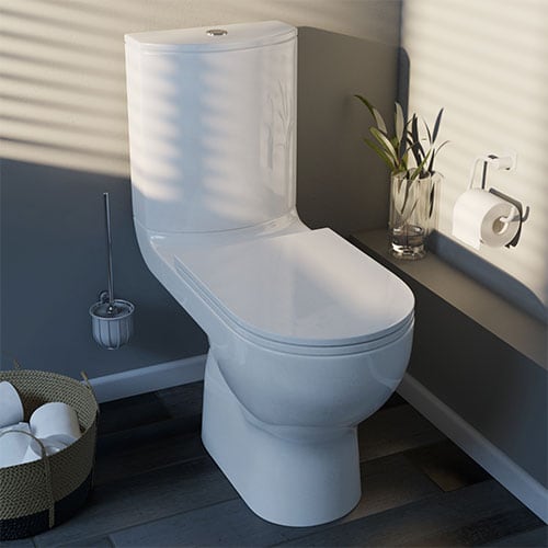 Toilette ensemble Zwart 4 pièces - accessoire de toilette fixé WC -  porte-balais de