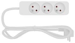 Bloc 3 prises avec fiche extra plate blanc 1m - zenitech - Équipements  électriques - Achat & prix