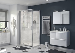 Schulte porte de douche pivotante extensible, 90-100 x 185 cm