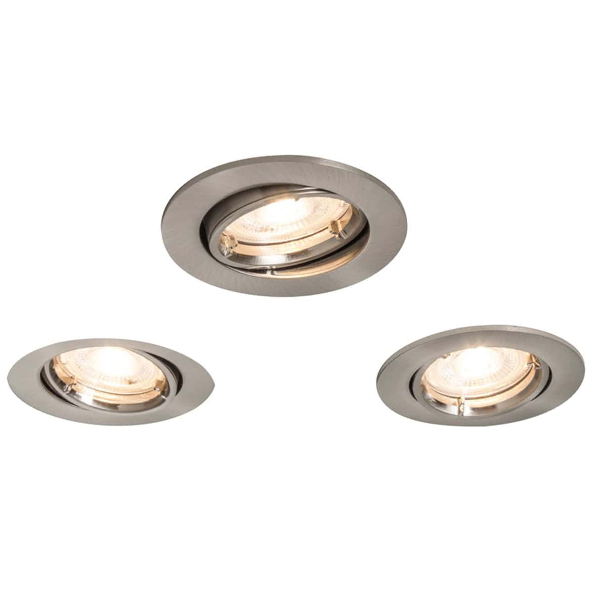 Lot de 3 spots orientables chrome brossé 