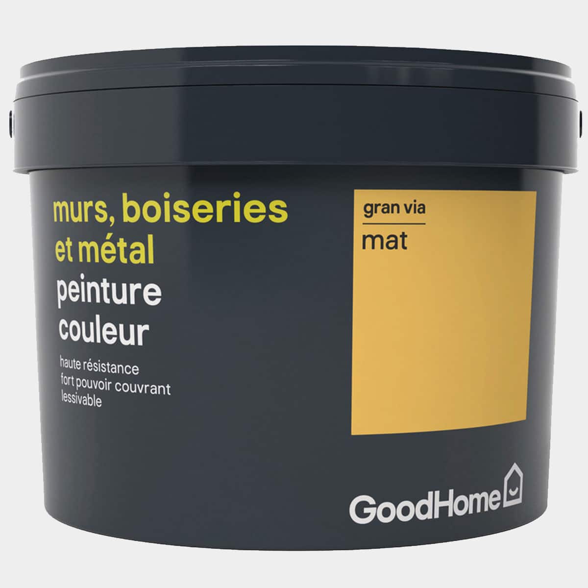 Peinture haute résistance murs, boiseries et métal intérieure acrylique mat jaune Gran Via 2,5 l 