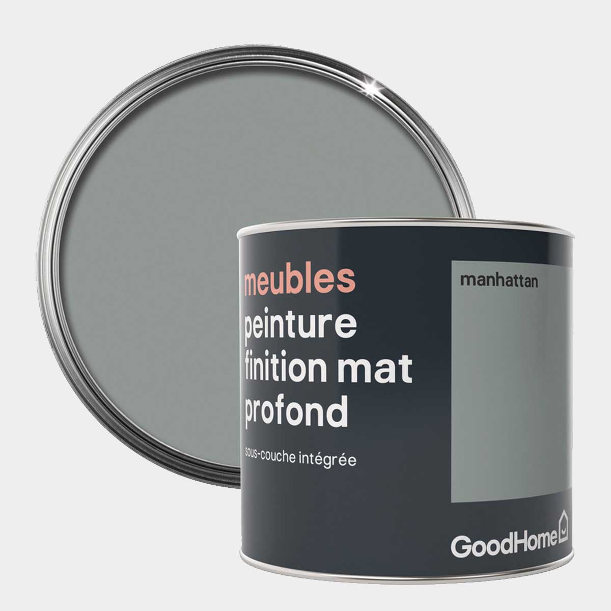 Peinture de rénovation meubles aspect mat profond gris Manhattan 0,5 l 