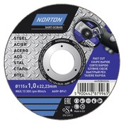 Disques à tronçonner les métaux qualité Pro Ø 115 x 1 x 22, 23 mm - Norton - Brico Dépôt