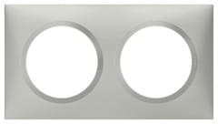 Plaque 2 postes carrée "Dooxie" aluminium - Legrand - Brico Dépôt