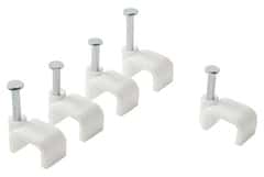 Lot de 25 attaches câble plat 2 x 0,75 mm blanc - Diall - Brico Dépôt