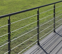 Poteau balustrade aluminium noir anthracite sablé - Brico Dépôt