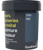 Peinture haute résistance murs, boiseries et métal intérieure acrylique Mat Bleu Antibes 0.75 L - GoodHome - Brico Dépôt