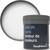 Testeur peinture salle de bains acrylique satin blanc Alberta 50 ml - GoodHome - Brico Dépôt