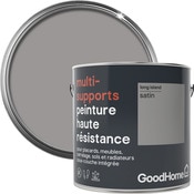 Peinture haute résistance multi-supports acrylique satin gris Long Island 2 L - GoodHome - Brico Dépôt