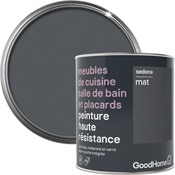 Peinture de rénovation meubles cuisine, salle de bains et placards acrylique mat gris Sedona 0,75 L - GoodHome - Brico Dépôt