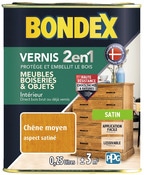 _RETRAIT_SOLDES__Vernis ton chêne moyen satin 0,25 L - Bondex - Brico Dépôt