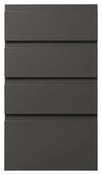 Façade 3 tiroirs + 1 casserolier "Garcinia" gris anthracite l.39,7 x h.71,5cm - GoodHome - Brico Dépôt