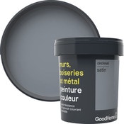 Peinture haute résistance murs, boiseries et métal intérieure Satin Gris Cincinnati 0,75L - GoodHome - Brico Dépôt