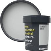 Peinture haute résistance murs, boiseries et métal intérieure Satin Gris Hempstead 0,75L - GoodHome - Brico Dépôt