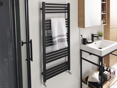 Sèche serviette "Duala" - Noir H. 105 x l. 45 cm - GoodHome - Brico Dépôt