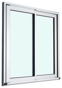 Baie vitrée aluminium blanc 2 vantaux H.200 x l.40 cm - Brico Dépôt