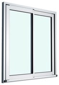 Baie vitrée aluminium blanc 2 vantaux H.215 x l.240 cm - Brico Dépôt