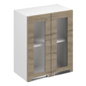 Meuble haut "Pachira" bois l.60 x h.72 x p.32 cm 2 portes vitrées - Brico Dépôt