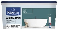 Peinture intérieur Satin 2 L Bleu pop - Ripolin - Brico Dépôt