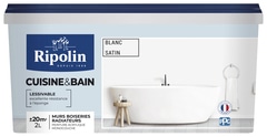 Peinture cuisine & bain Blanc Satin 2 L - Ripolin - Brico Dépôt