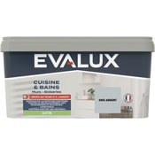 Peinture salle de bain et cuisine Satin 2,5 L Gris argent - Evalux - Brico Dépôt