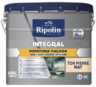 Peinture façade extérieure mat 10 L ton pierre - Ripolin - Brico Dépôt