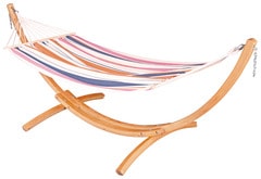 Hamac avec support en bois - 300 cm L. 200 x l. 140 cm - Brico Dépôt