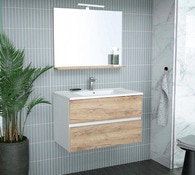 Ensemble meuble + vasque + miroir L. 80 cm "Monza" - Brico Dépôt