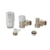 Kit thermostatique complet pour radiateur en laiton nickelé - 15x21 - Bodner - Brico Dépôt