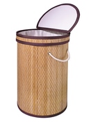 Panier à linge en bambou 52 litres - P. 35 cm x H. 55 cm - Brico Dépôt