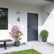 Porte d'entrée aluminium gris "Nio" H. 215 x l. 90 droite - Geom - Brico Dépôt