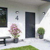 Porte d'entrée aluminium gris "Nio" H. 215 x l. 90 gauche - Geom - Brico Dépôt