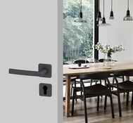 Poignée de porte sur rosace "Koya" avec trou pour cylindre - Entraxe 24 mm - Assa Abloy - Brico Dépôt