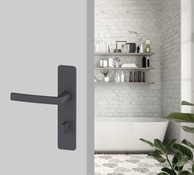 Ensemble poignée de porte "Koya" avec serrure à condamnation - Entraxe 195 mm - Assa Abloy - Brico Dépôt