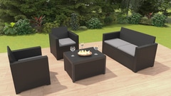 Salon de jardin bas "Merano" graphite - Allibert - Brico Dépôt