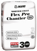 Mortier flex pro chantier 25 Kg C2 - Mapei - Brico Dépôt