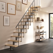 Escalier modulaire + rampe "Balor" Gris mat RAL 9023 - Geom - Brico Dépôt