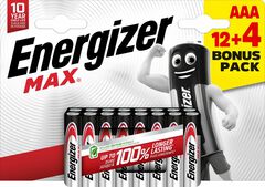 Lot de 12 + 4 piles Alcalines Max AAA/LR03 - Energizer - Brico Dépôt