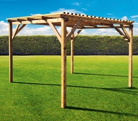 Pergola brise soleil en épicéa - L. 280 x l. 260 x H. 252 cm. - Brico Dépôt