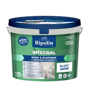 Peinture murs et plafonds intérieur satin 10 L blanc - Ripolin - Brico Dépôt