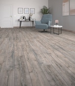 Sol stratifié "Saloon" couleur imitation bois naturel - Ep. 8MM AC4 - Brico Dépôt