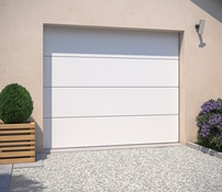 Porte de garage sectionnelle motorisé blanc H. 200 x L. 240 cm x Ép. 40 mm - Brico Dépôt