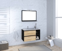 Ensemble meuble + vasque + miroir + applique LED "Hera" - Brico Dépôt