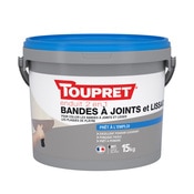 Enduit bandes à joints et lissage en pâte "Bajet" - Seau 15 Kg - Toupret - Brico Dépôt