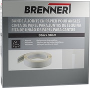 Bande à joints en papier pour angles - Rouleau 30 m x 50 mm - Brenner - Brico Dépôt