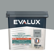 Peinture faïence et lambris Mat 0,75 L Gris Acier - Evalux - Brico Dépôt