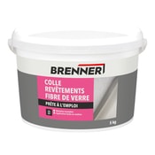 Colle revêtement  fibre de verre blanche - seau 5 KG - Brenner - Brico Dépôt