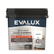 Peinture multi-supports Satin 0,75 L Blanc Pur - Evalux - Brico Dépôt