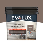 Peinture multi-supports Satin 0,75 L Brun Vison - Evalux - Brico Dépôt